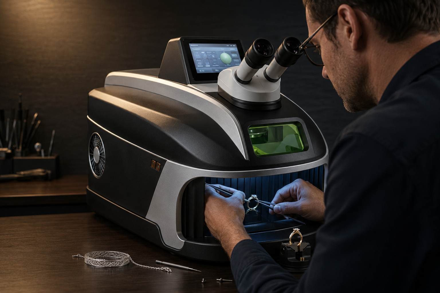 Laser welding support