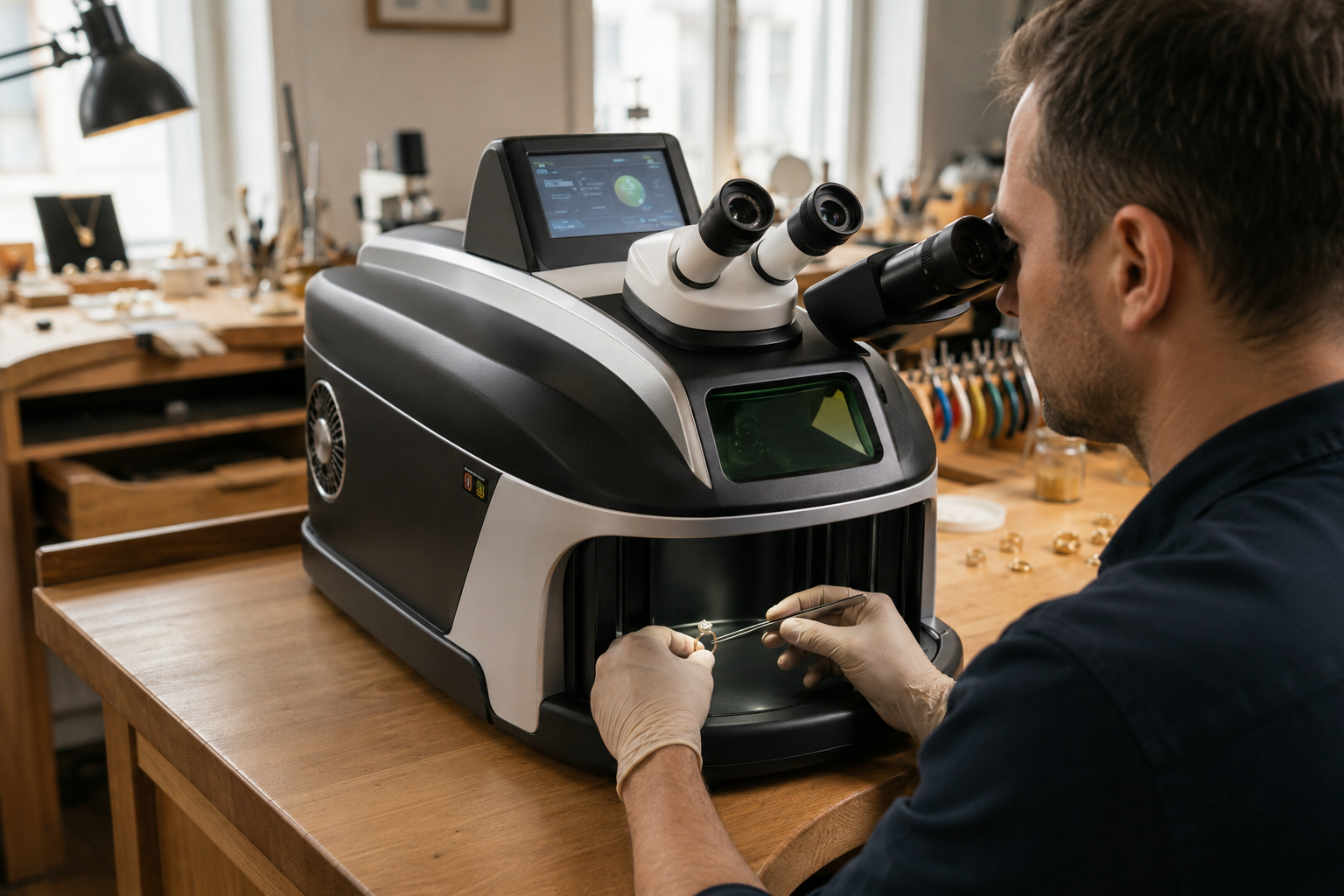 Plug-and-play jewelry laser welder setup