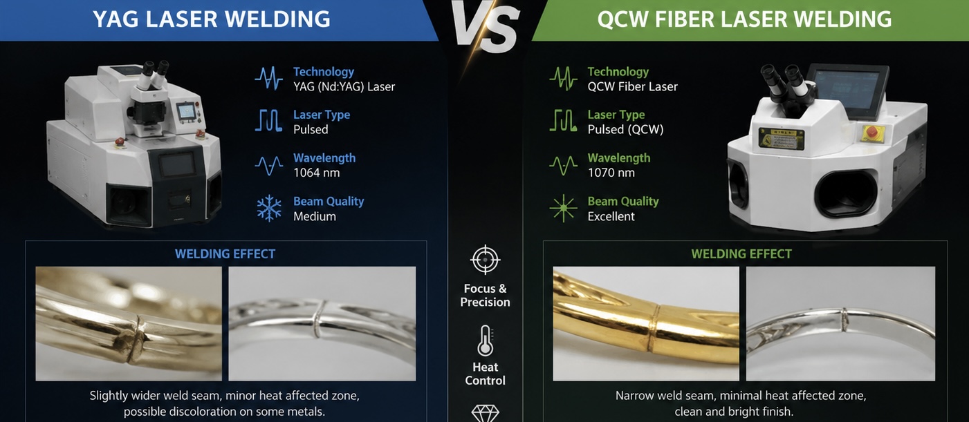 YAG vs QCW Fiber Jewelry Laser Welder: Which Is Right?