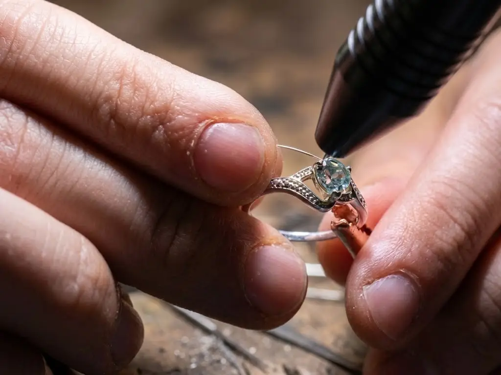 Prong retipping on a diamond setting