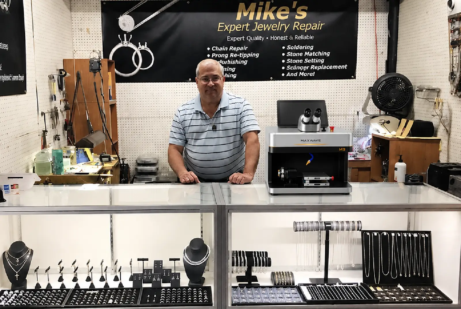 Jewelry repair shop laser welding