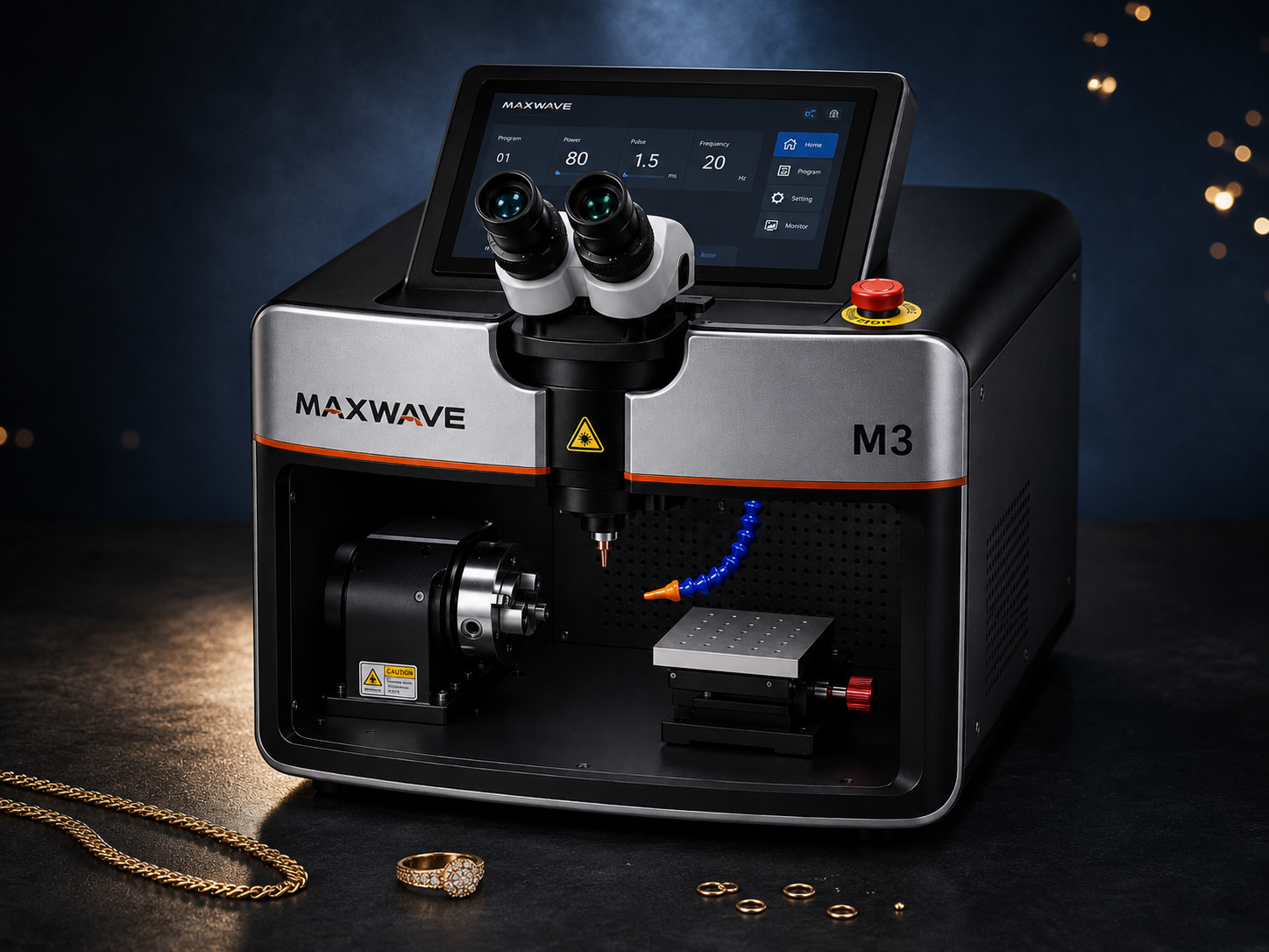 Benchtop jewelry laser welder for chain repair