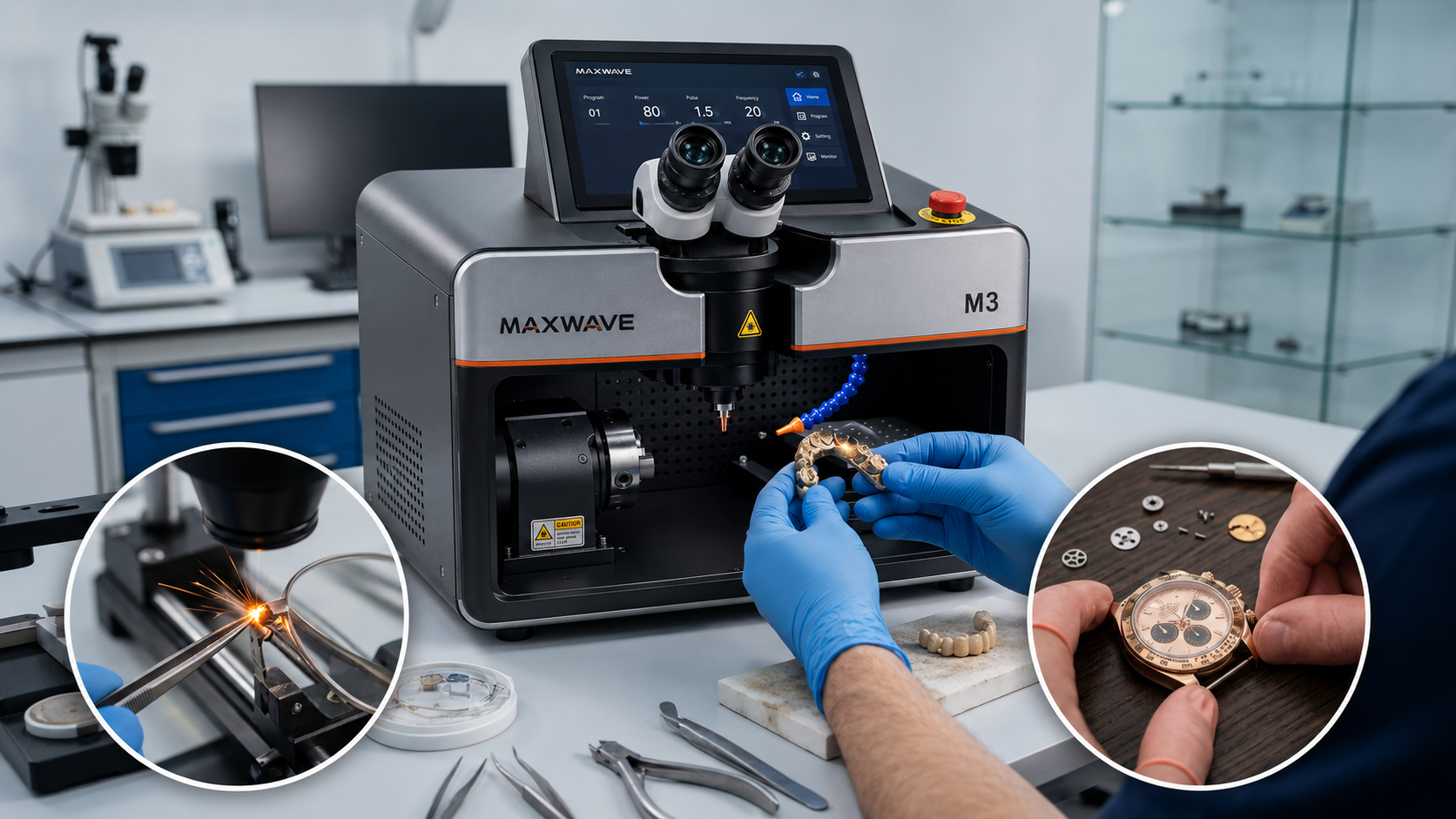 JewelryLaserNova micro laser welding machine for dental eyewear and watch repair