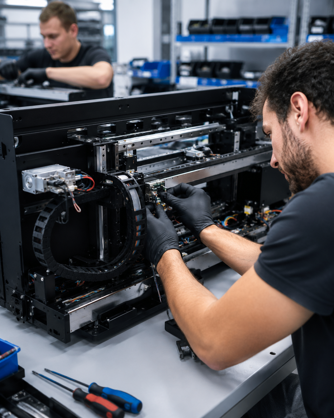 Quality-control inspection before machines ship