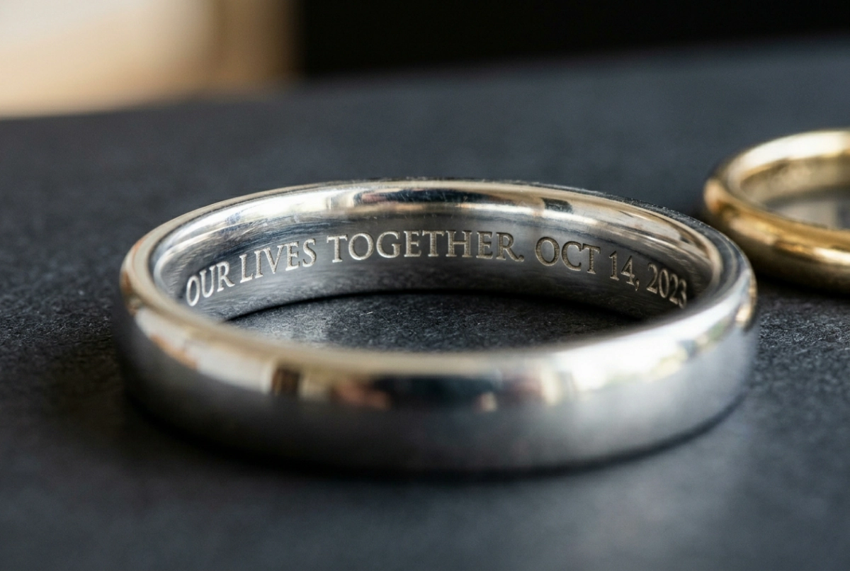 Ring text engraving result
