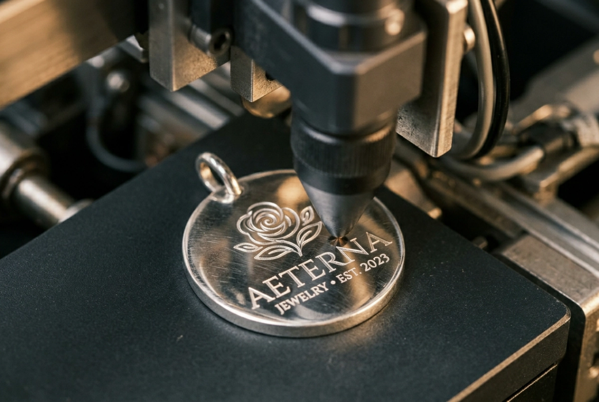 Silver pendant engraving