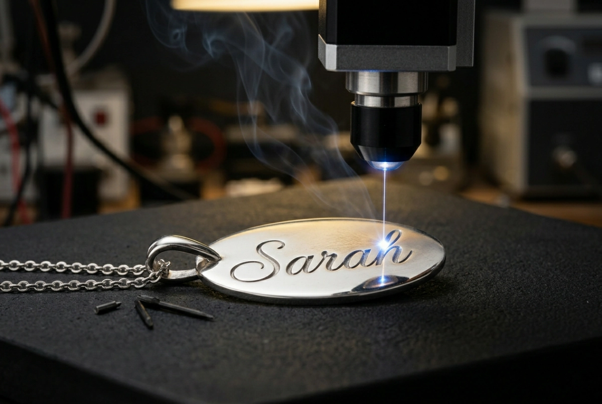Custom name necklace laser engraving