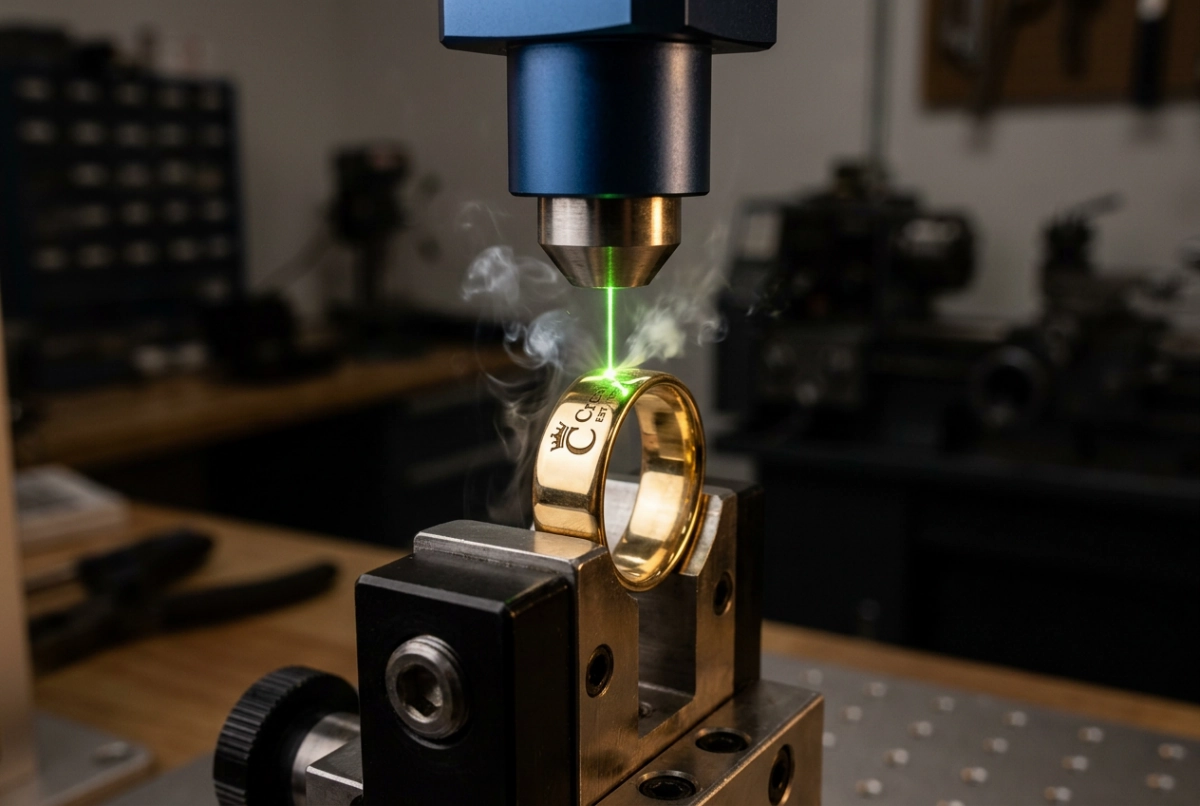 Jewelry logo stamp laser marking