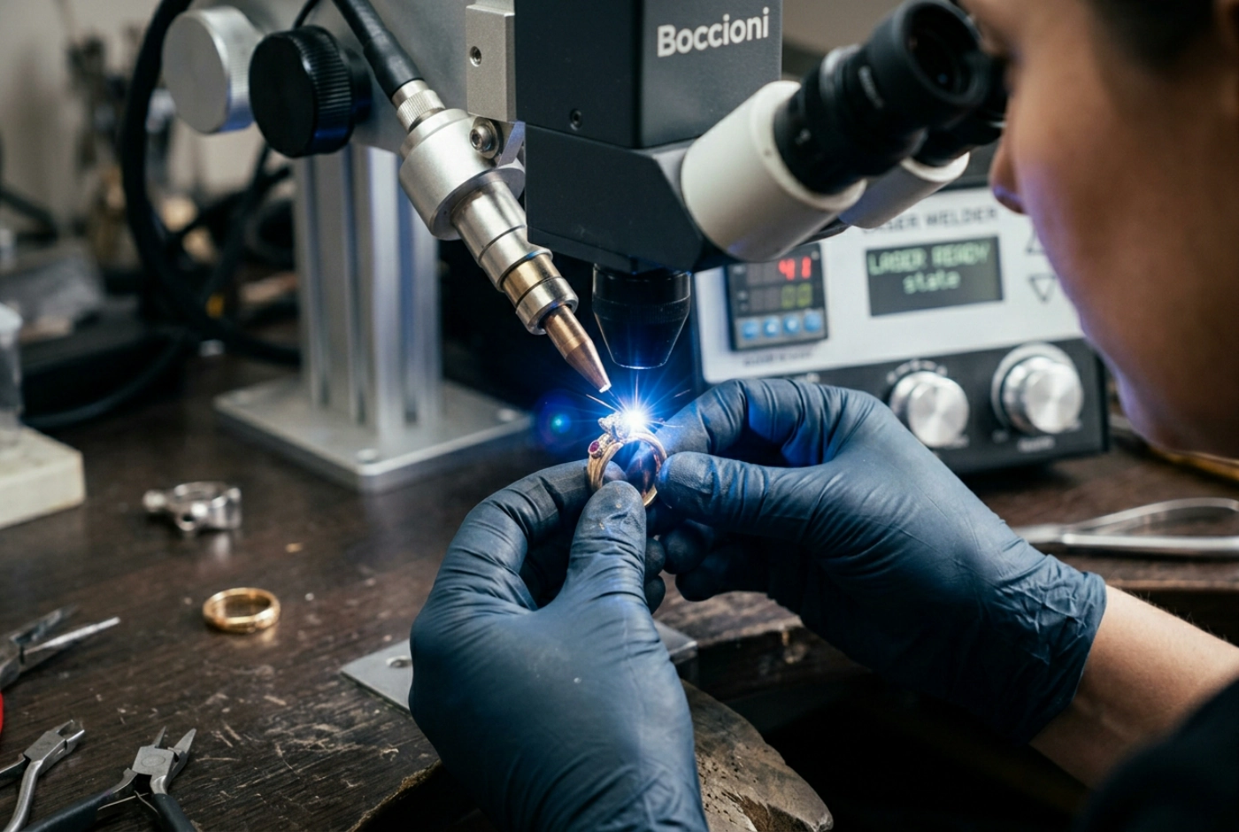 Jewelry laser welding video for ring repair