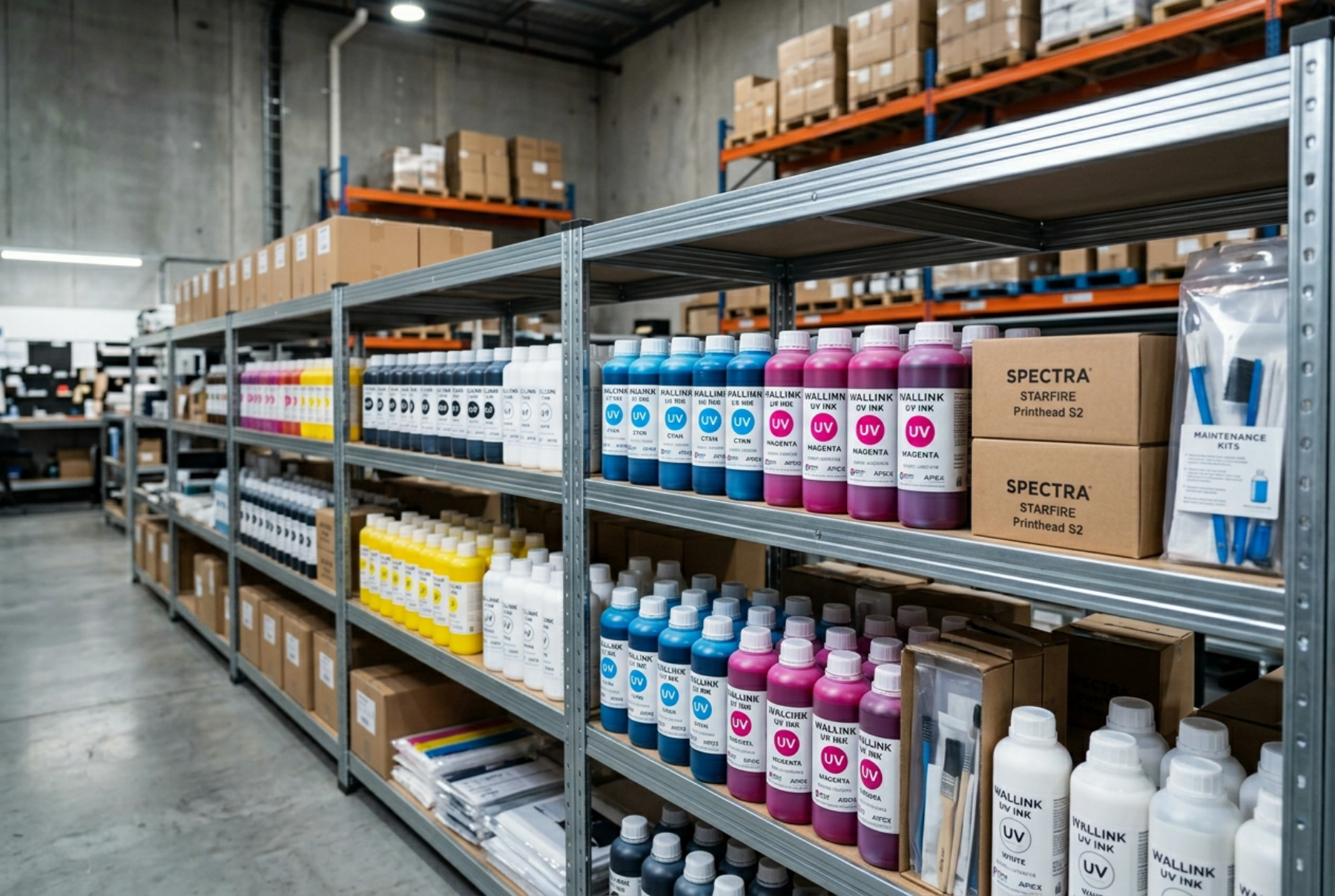 UV ink and consumables inventory